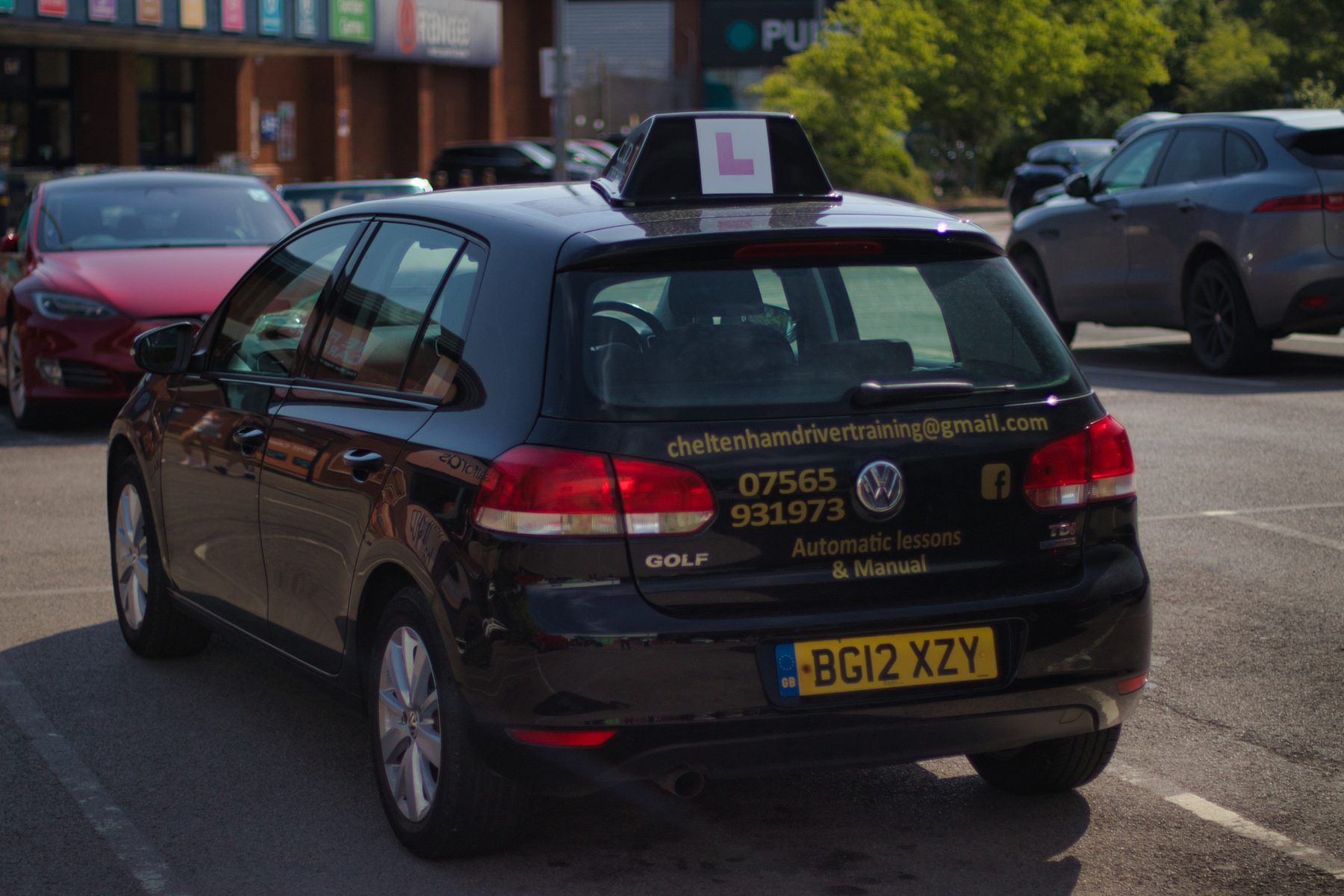 Cheltenham Driver Training vehicle with L plate